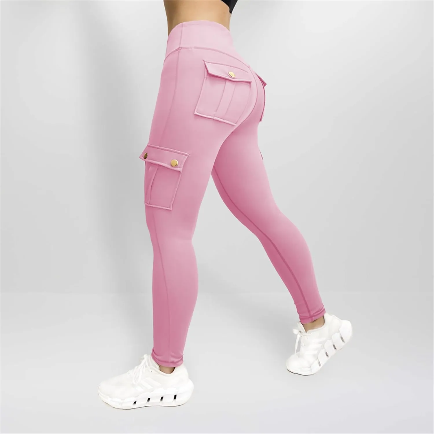 Kubbon Women's Yoga Leggings Butt Lifting Cargo Pants High Waist Tummy Control Workout Pants Lounge Trousers with Pockets