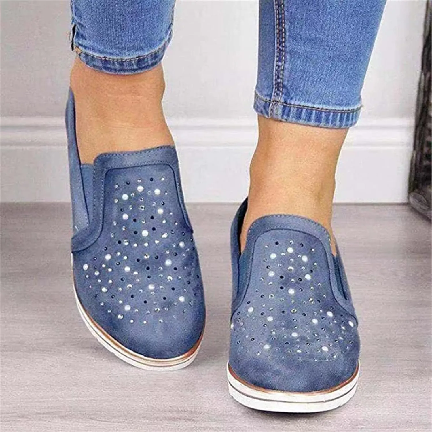 Ladmiple Shoes For Women Sneakers Trendy Casual Lace Up Dressy Summer Fashion Low Top Slip On Platform Walking Shoes