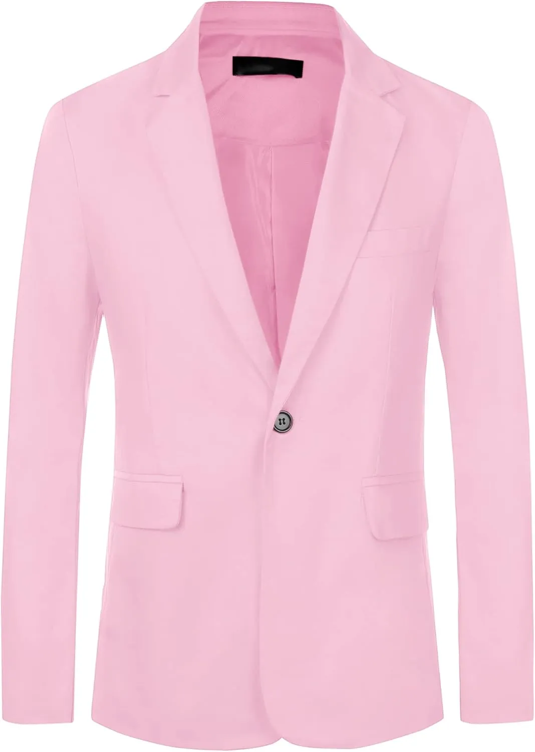Lars Amadeus Solid Color Business Blazer for Men's One Button Notched Lapel Sports Coat Suit Jackets