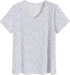 Latuza Women's Viscose Sleep T-Shirt V-Neck Pajamas Top