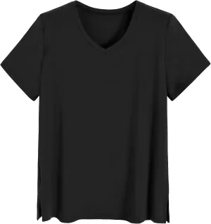 Latuza Women's Viscose Sleep T-Shirt V-Neck Pajamas Top
