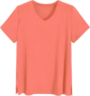 Latuza Women's Viscose Sleep T-Shirt V-Neck Pajamas Top