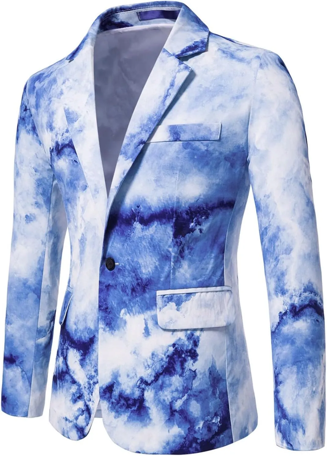 LCMTWX Blazers for Men Mens Open Slim Fit One Button Contrast Color Suit Jacket Mens Pants and Jacket Camouflage Suit