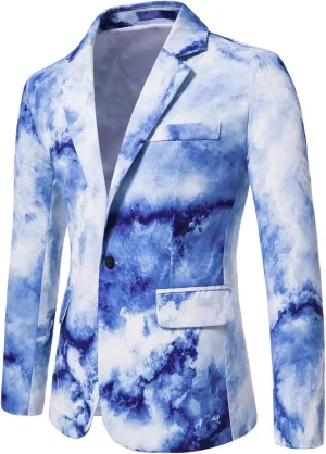 LCMTWX Blazers for Men Mens Open Slim Fit One Button Contrast Color Suit Jacket Mens Pants and Jacket Camouflage Suit