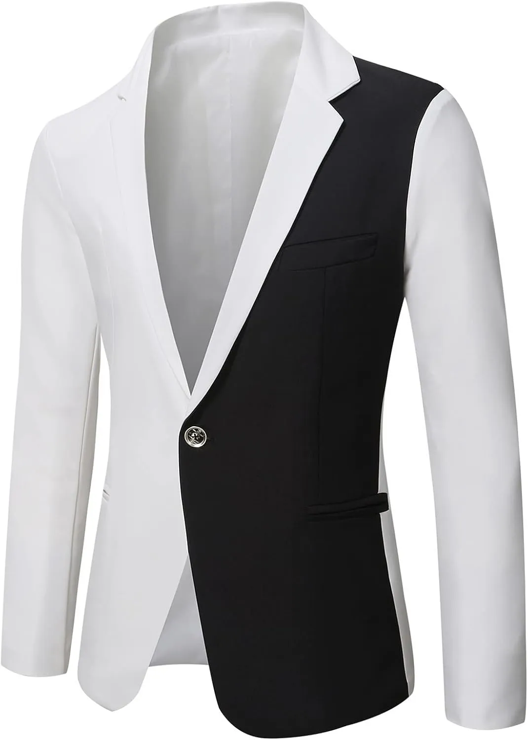 LCMTWX Mens Blazers Men's Fashion Coat Casual Pocket Button Suit Jacket Buckle Loved Printed Silk Pajama Suit Men