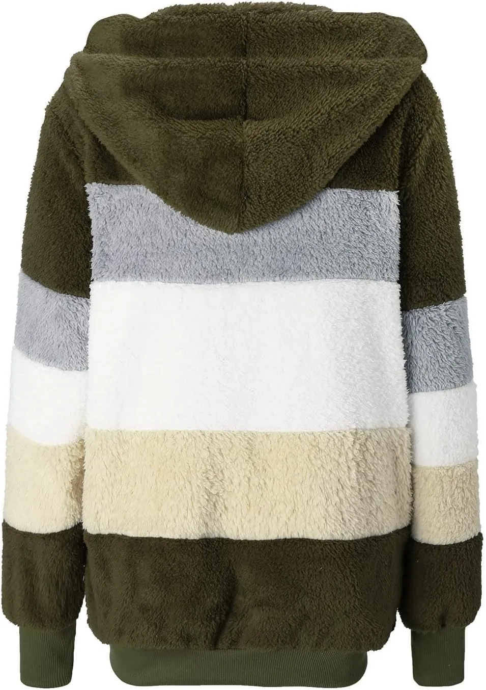 LCMTWX Womens Winter Jacket Coats Solid Color Artificial Wool Zipper Drawstring Long-Sleeved Thermal Sweatshirt Outerwear