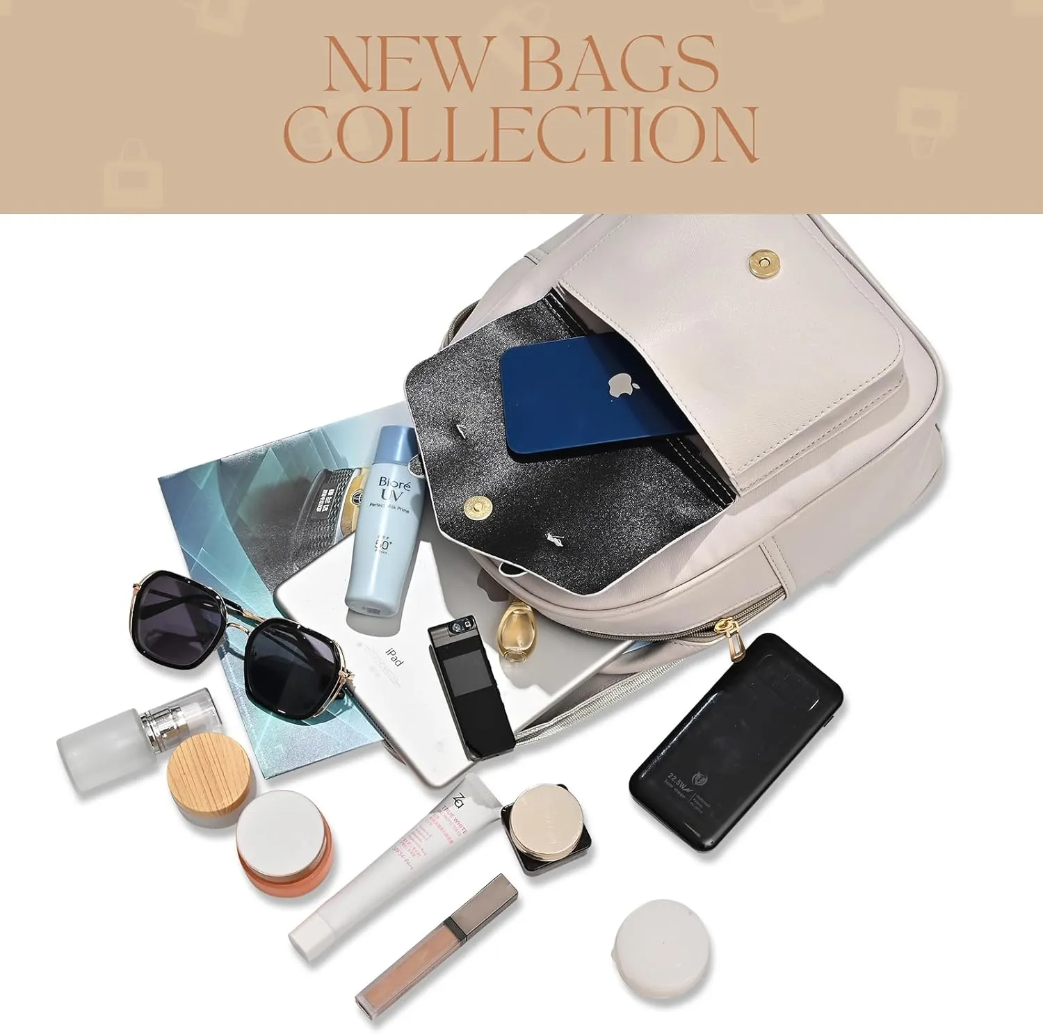 Leather Mini Backpack Purse for Women 3-Piece Set Floral Cute Small Casual Travel School Daypacks Little Wallet BagGrey