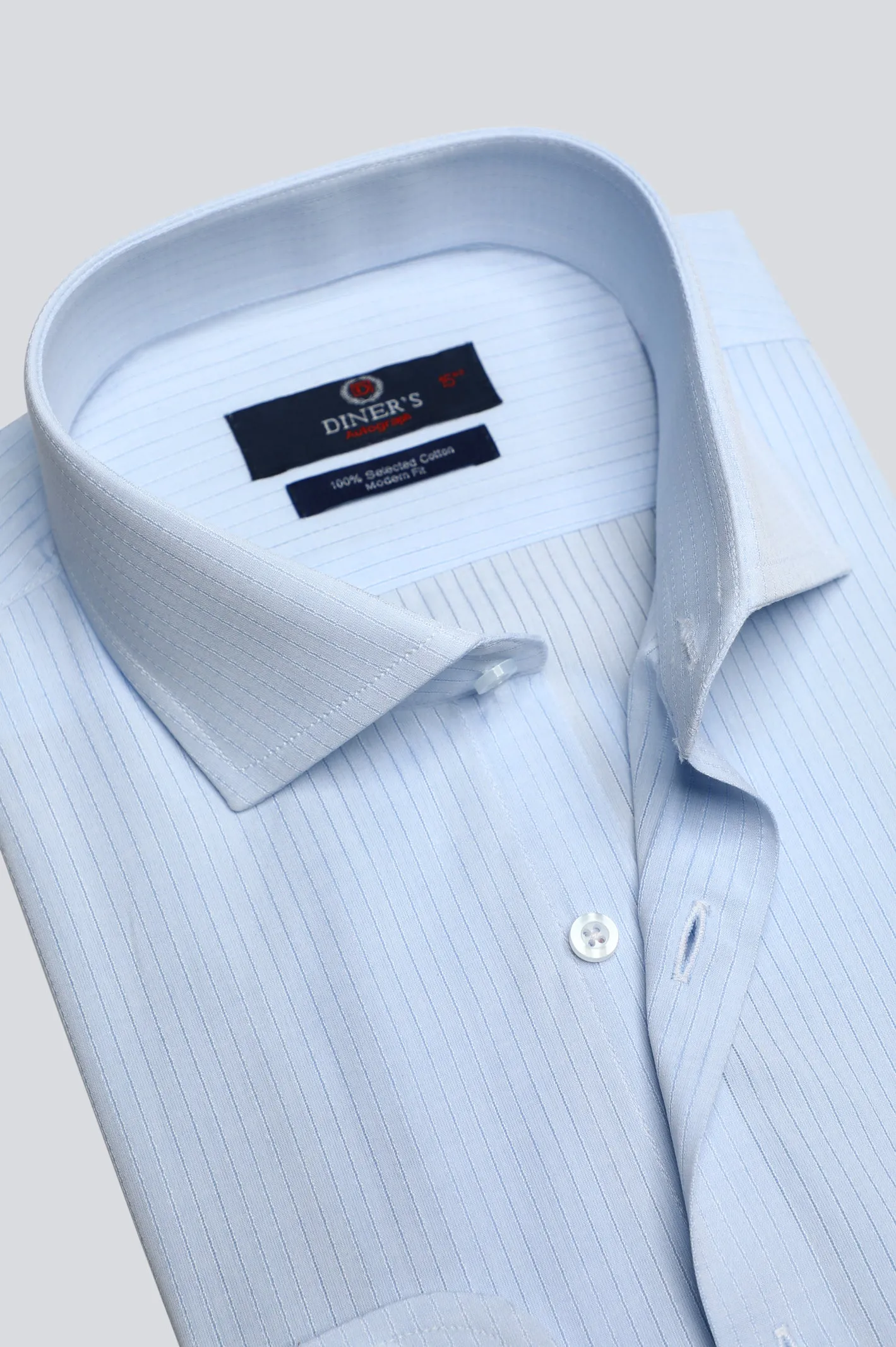 Light Blue Pinstripe Formal Autograph Shirt