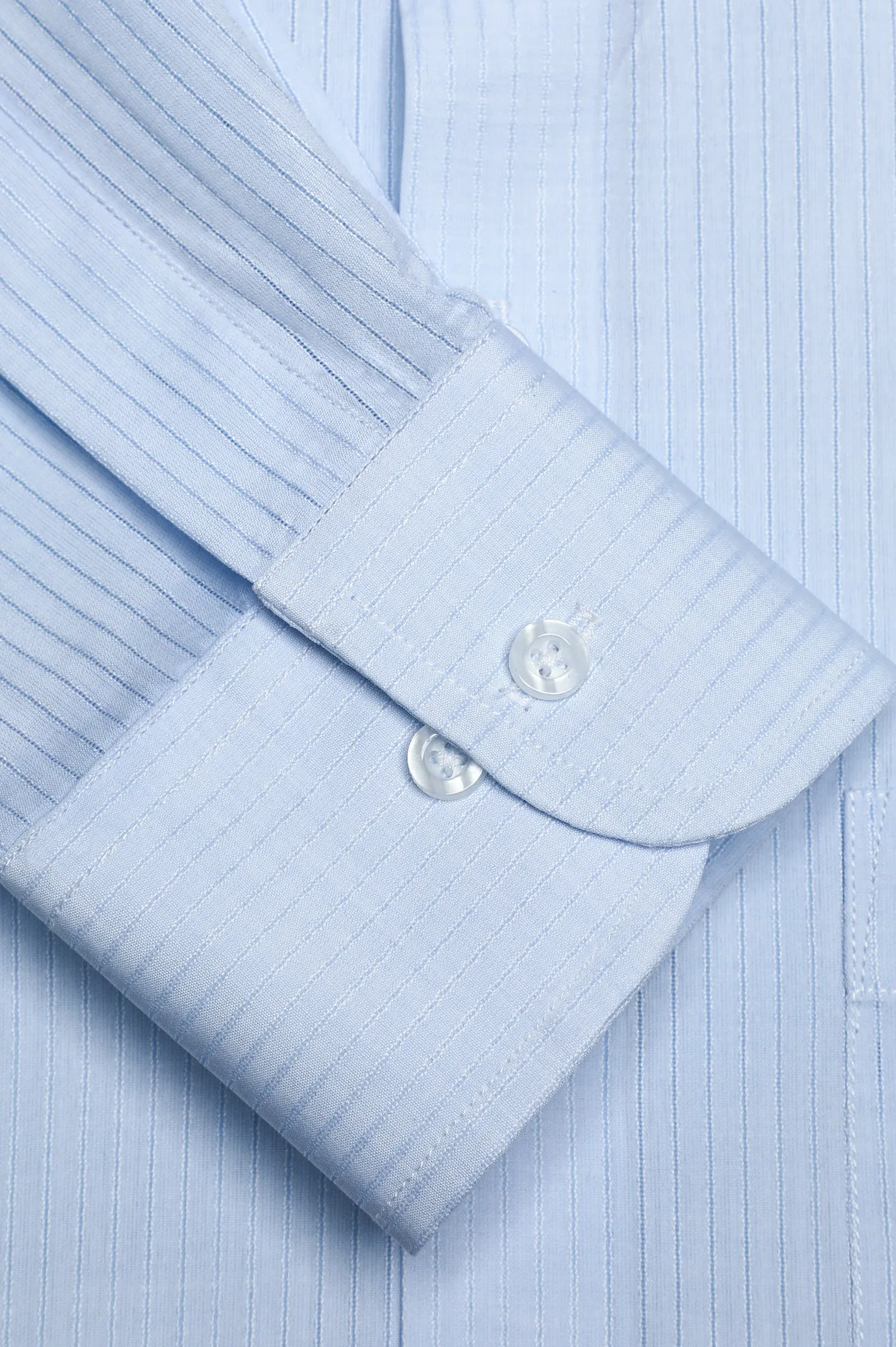 Light Blue Pinstripe Formal Autograph Shirt