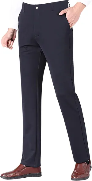 Linen Pants for Men Classic Fit Slim Fit Formal Work Suit Pant Skinny Stretch Straight Legs Casual Work Trousers