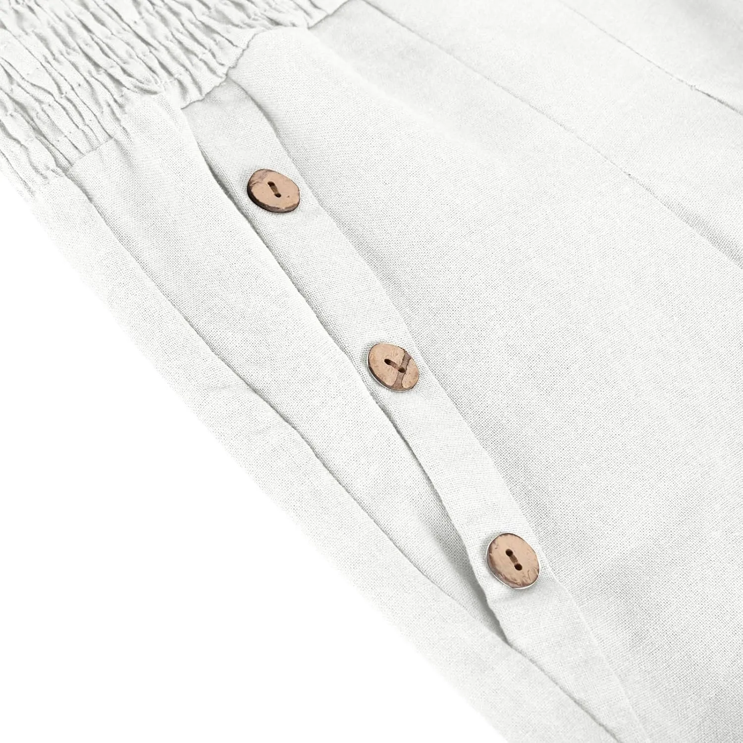 Linen Pants for Women Summer 2025 Casual Drawstring Elastic Waist Long Slacks Wide Leg Pant Lounge Trouser with Pocket