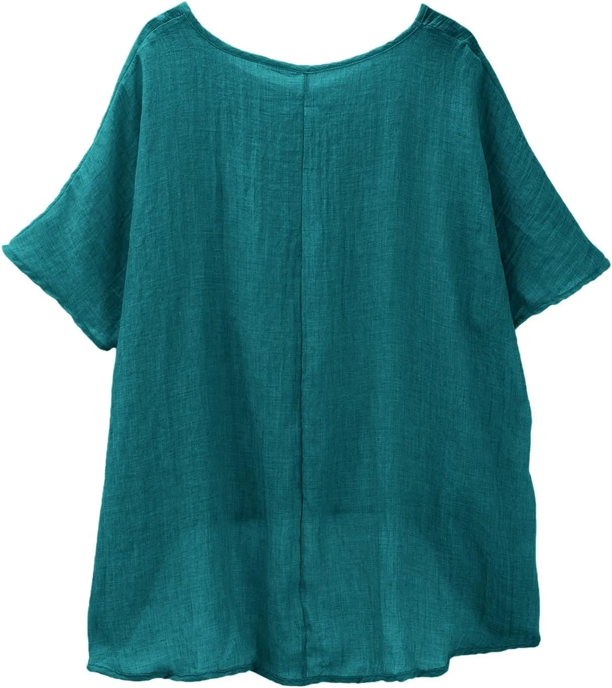 Linen Shirts for Women Summer 2025 Trendy Plus Size Crewneck Short Sleeve Cute Tops Casual Loose Fit Comfy Blouses