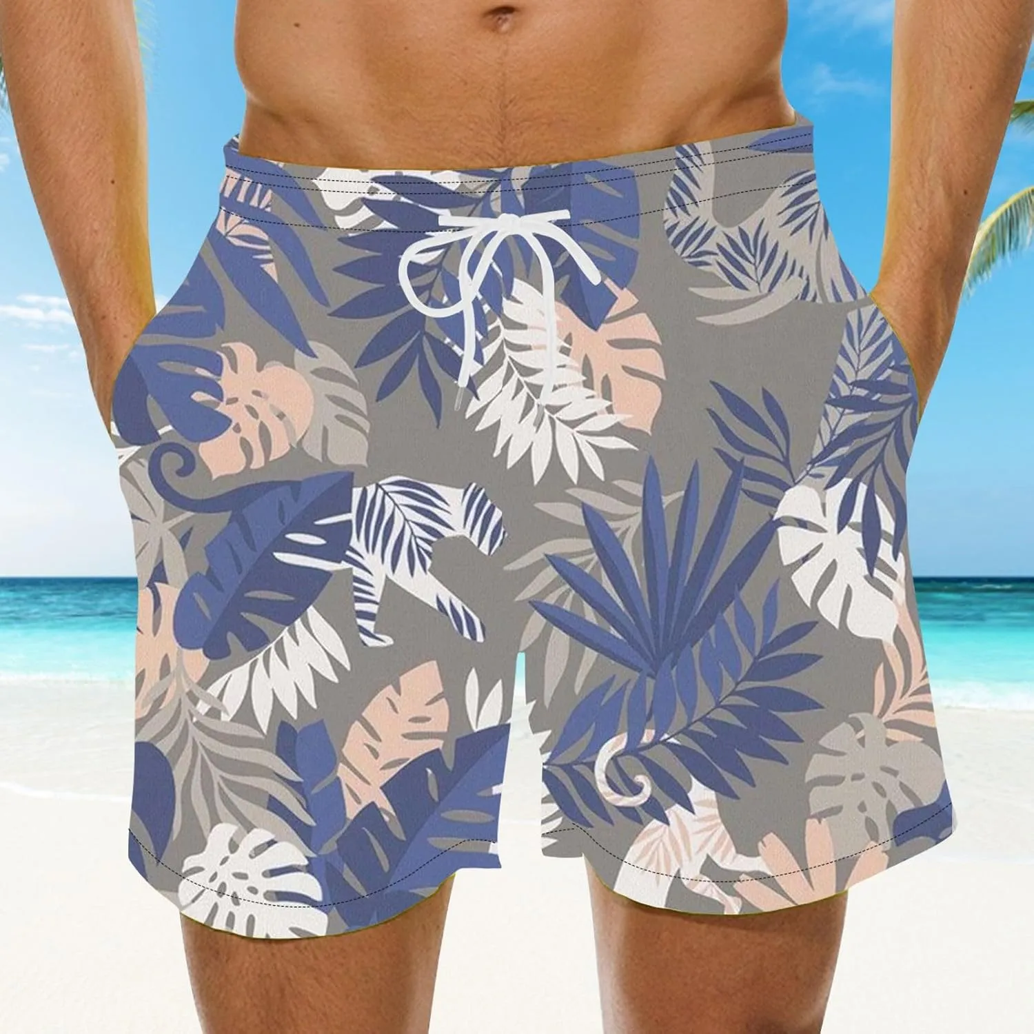 Linen White Shorts Men Shorts Beach Pants Prank Toysxp Costume Masquerade Prank Buttocks Green Striped Shorts Mens