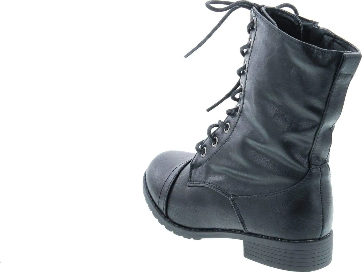 Link Beyonce-62K Children Girl's Comfort Lace Up Mid Calf Combat Boots