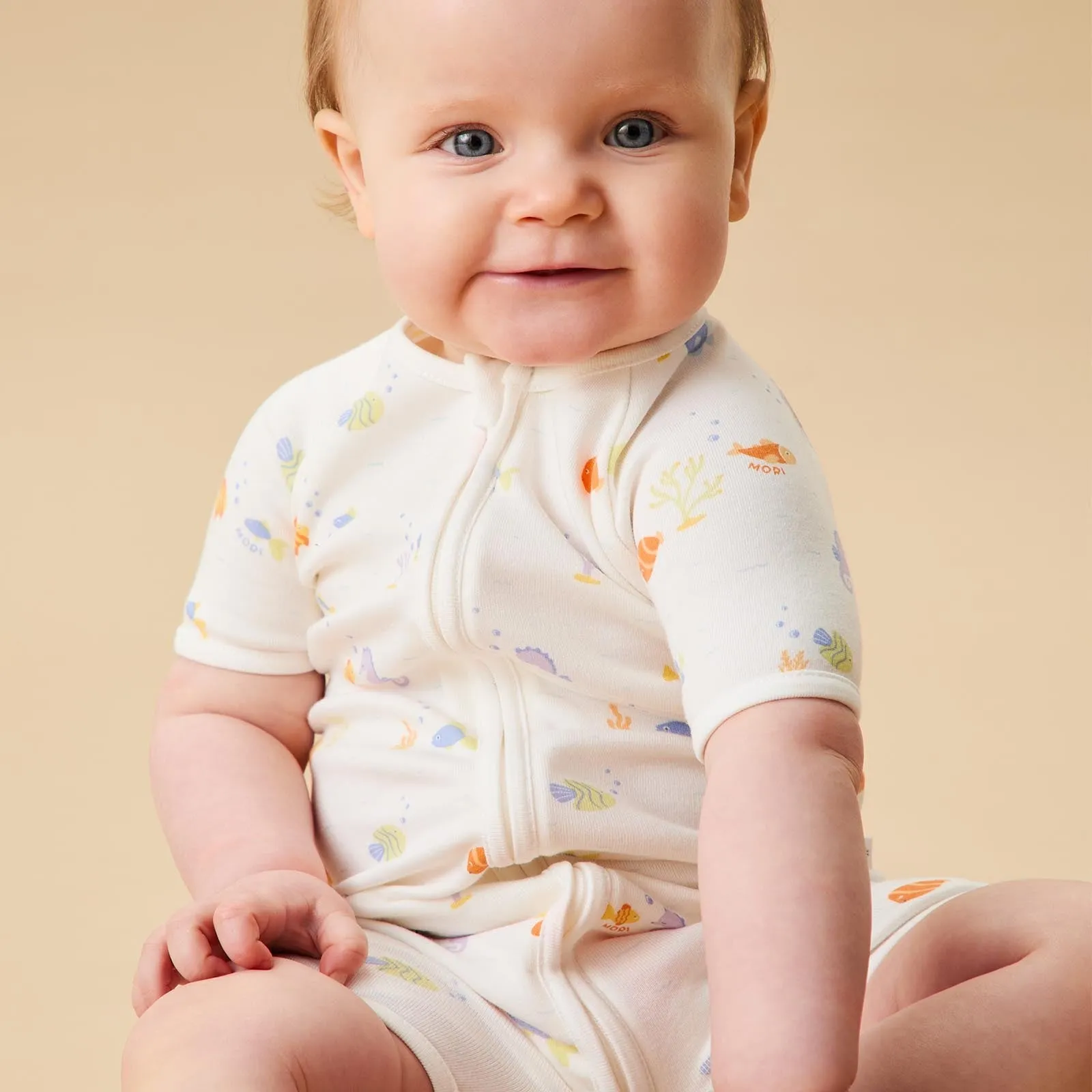 Little Fish Zip Summer Pajamas
