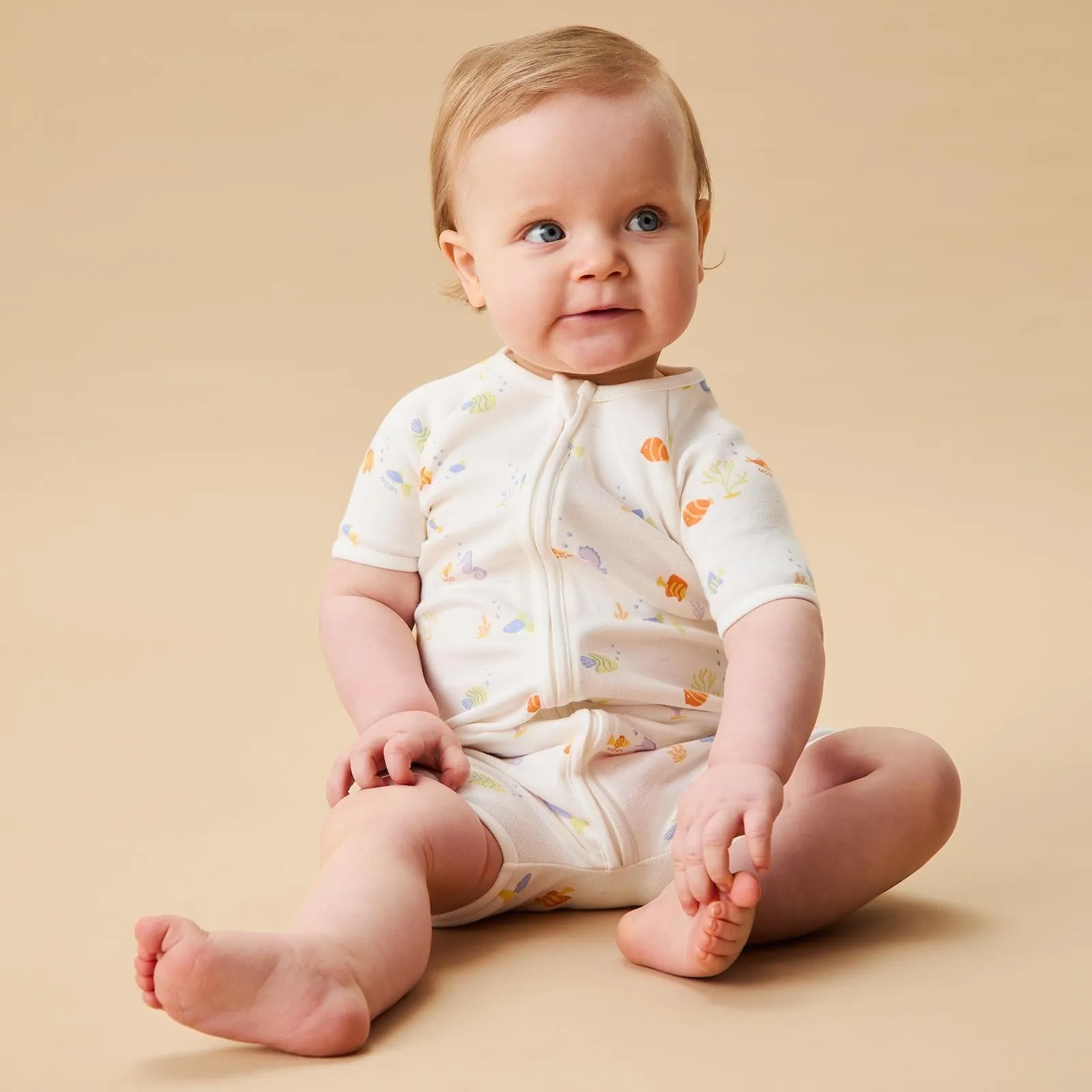Little Fish Zip Summer Pajamas