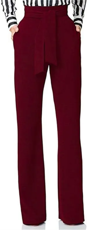 LKOUS Women's Dress Pants Stretchy High Waisted Wide Leg Pants Business Work Pants for Office