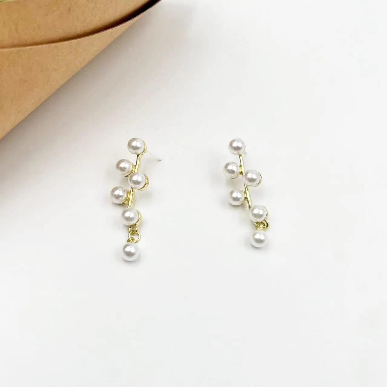 Long Pearl Drop Dangle Earrings for Women - Hoop Stud Boho Chandelier Chain Earrings for Bridal Jewelry