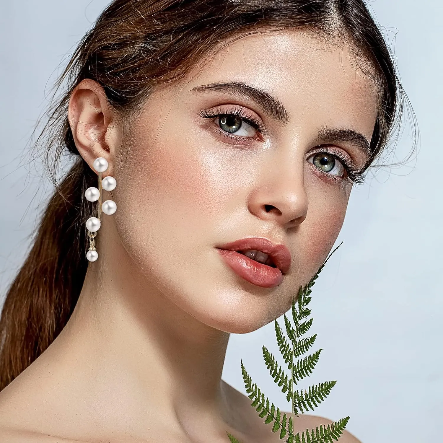 Long Pearl Drop Dangle Earrings for Women - Hoop Stud Boho Chandelier Chain Earrings for Bridal Jewelry