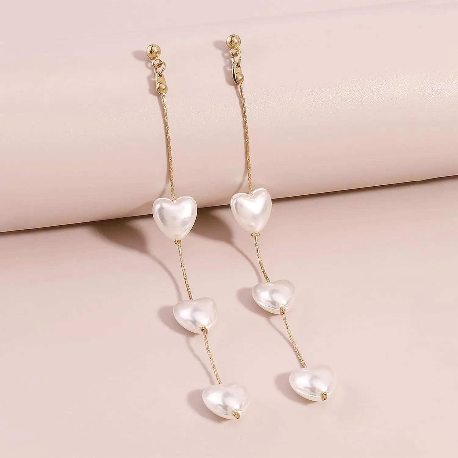 Long Pearl Earrings for Women Trendy Pearl Dangle Earrings Hypoallergenic Elegant Wedding Pearl Tassel Earrings for Bridal Prom Jewelry Gifts