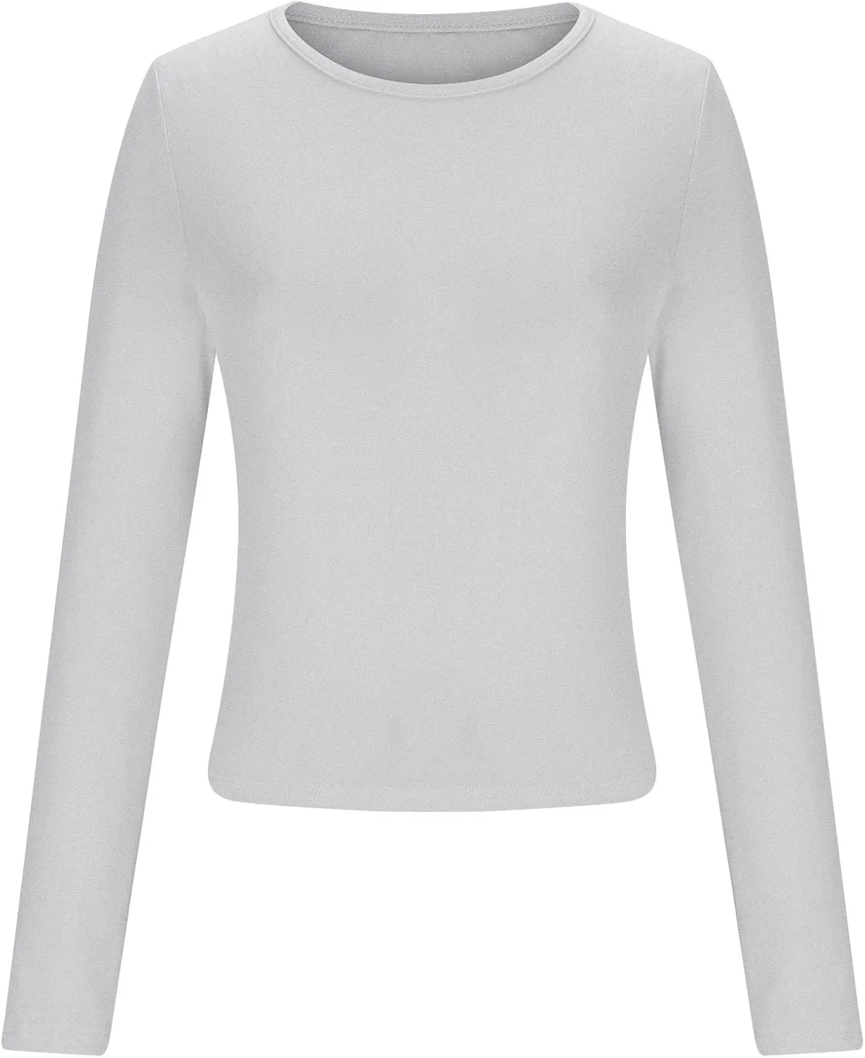 Long Sleeve Shirts for Women Petite Casual Basic Going Out Tops Workout Slim Fit Y2K Tops Crew Neck Tight T Shirts