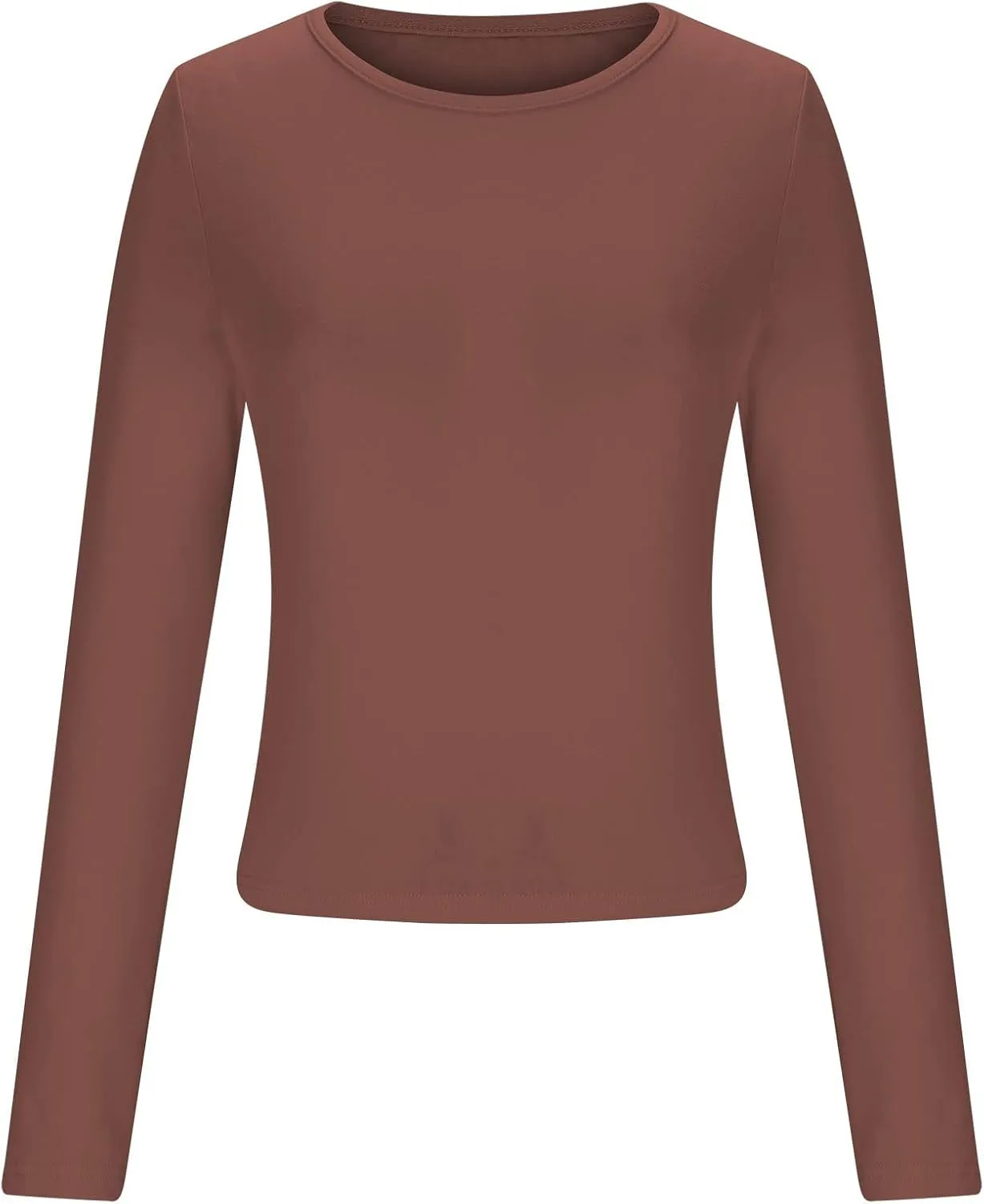 Long Sleeve Shirts for Women Petite Casual Basic Going Out Tops Workout Slim Fit Y2K Tops Crew Neck Tight T Shirts