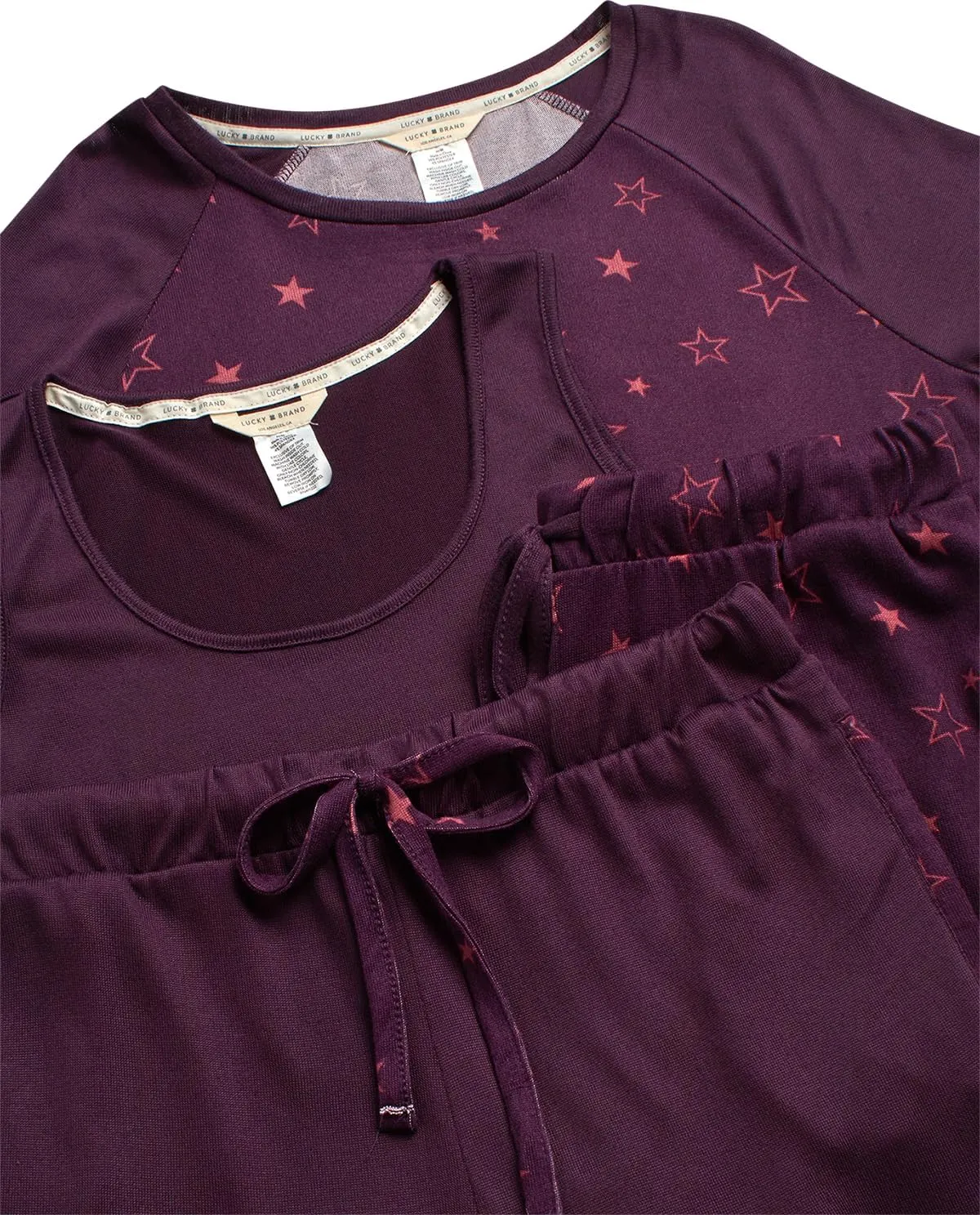 Lucky Brand 4-Piece Lounge Pajamas Sets For Women - Buttery Soft Top, Tank Top, Shorts and Pants