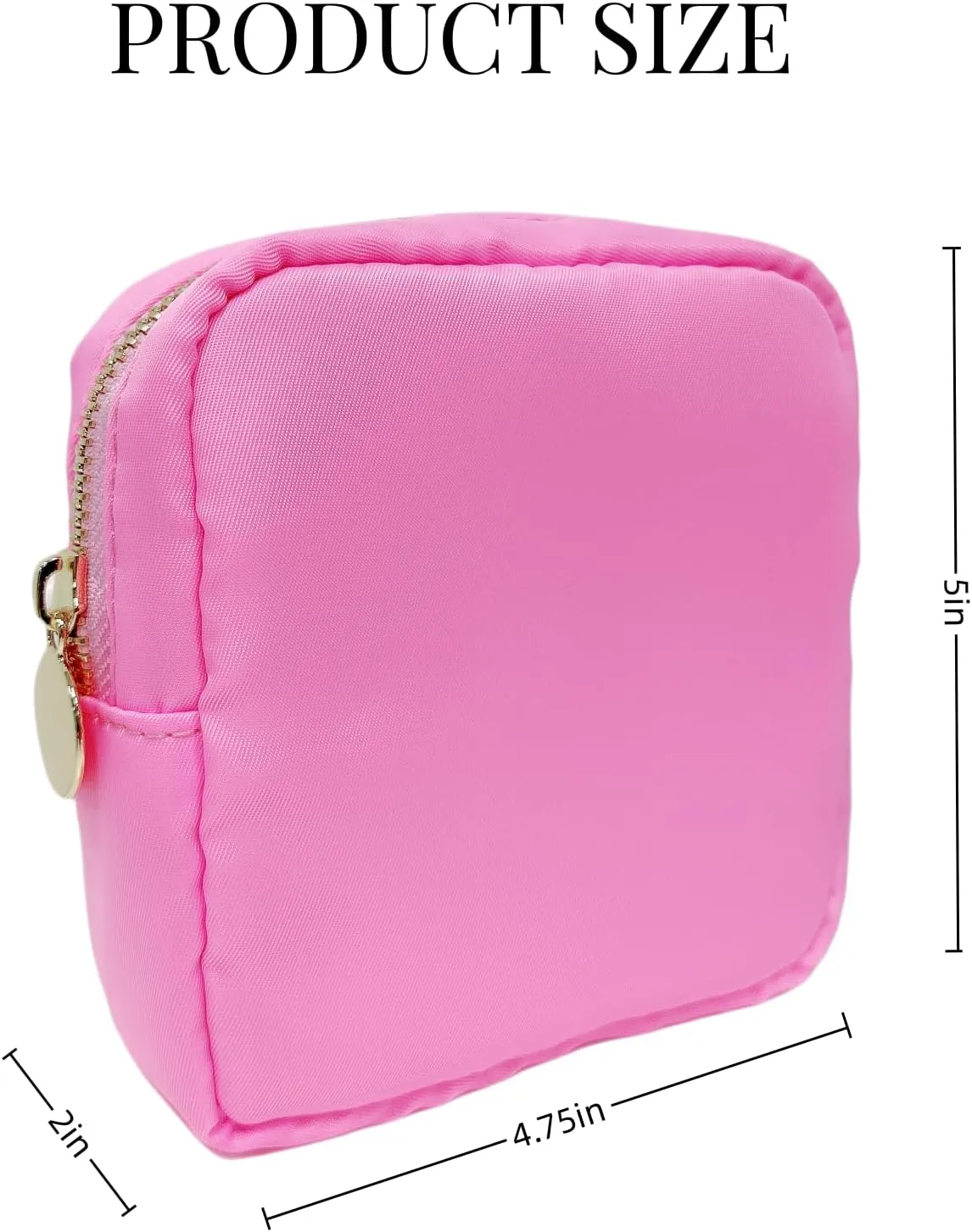 Makeup Bag, Chenille Letter Bag,Nylon Cosmetic Zipper Pouch Bag, Travel Toiletry Storage Bag Pouch,Makeup Organizer,Preppy Makeup Bags Mini,Small,.Large for Women