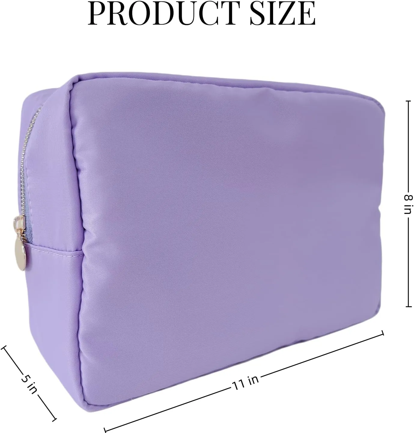 Makeup Bag, Chenille Letter Bag,Nylon Cosmetic Zipper Pouch Bag, Travel Toiletry Storage Bag Pouch,Makeup Organizer,Preppy Makeup Bags Mini,Small,.Large for Women