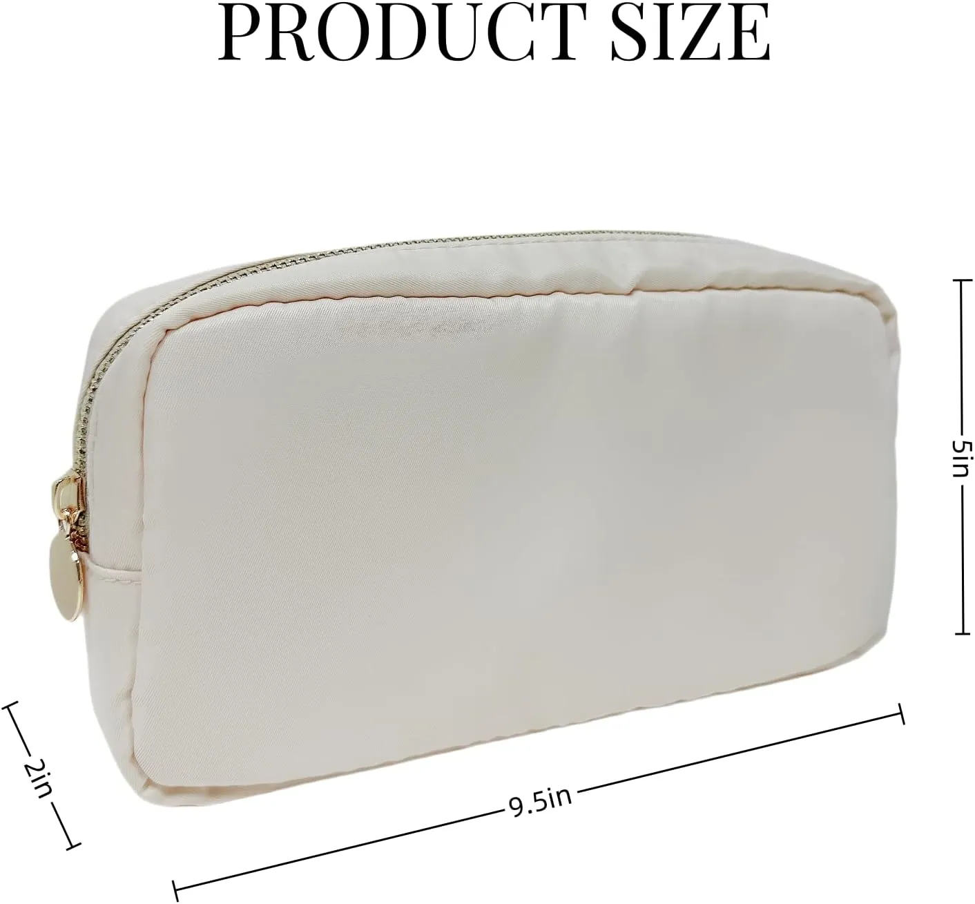 Makeup Bag, Chenille Letter Bag,Nylon Cosmetic Zipper Pouch Bag, Travel Toiletry Storage Bag Pouch,Makeup Organizer,Preppy Makeup Bags Mini,Small,.Large for Women
