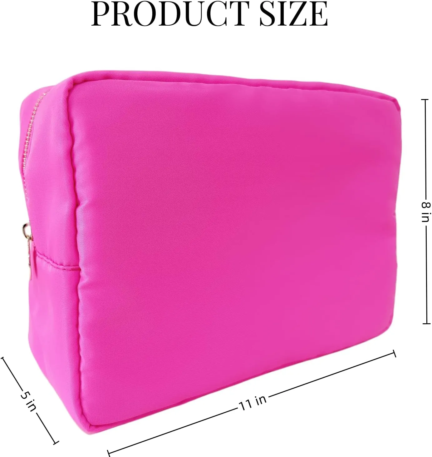 Makeup Bag, Chenille Letter Bag,Nylon Cosmetic Zipper Pouch Bag, Travel Toiletry Storage Bag Pouch,Makeup Organizer,Preppy Makeup Bags Mini,Small,.Large for Women