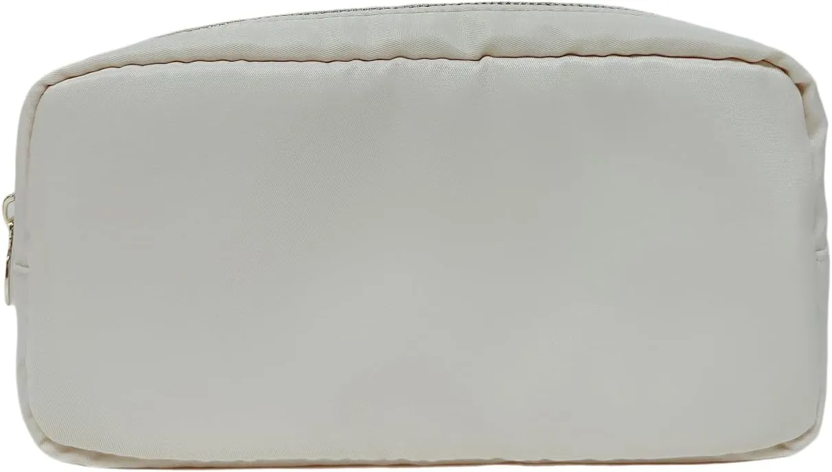 Makeup Bag, Chenille Letter Bag,Nylon Cosmetic Zipper Pouch Bag, Travel Toiletry Storage Bag Pouch,Makeup Organizer,Preppy Makeup Bags Mini,Small,.Large for Women
