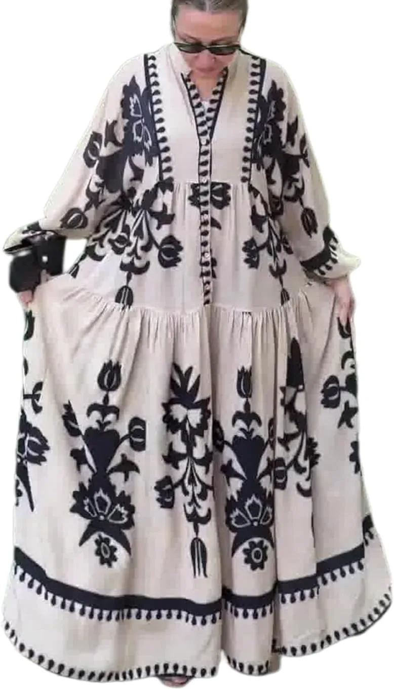 Melliflo Womens Polka Dots Striped Print Ruffle Mini Dress V Neck Long Bell Sleeve A Line Loose Flowy Fall Chiffon Dress