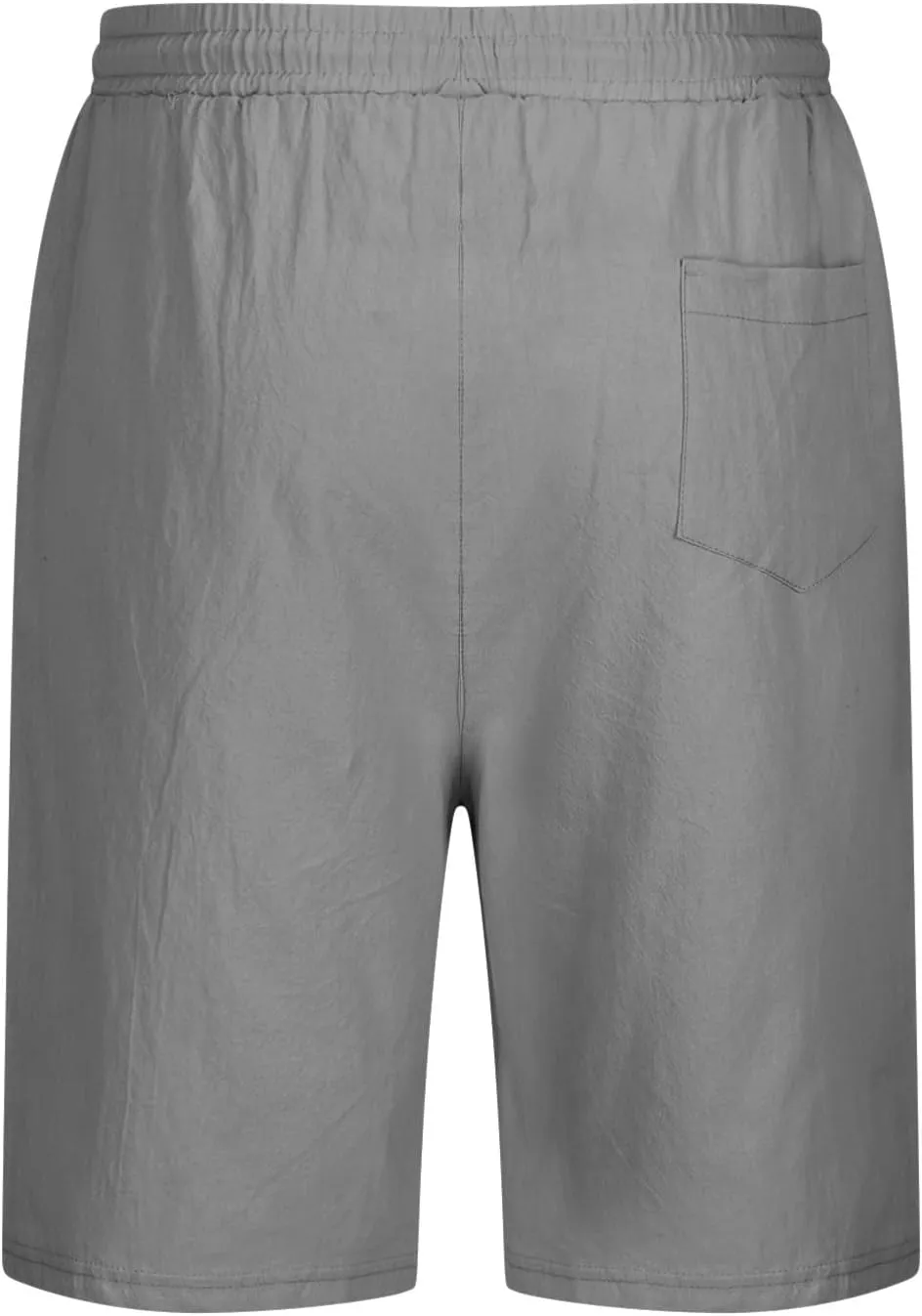 Men Linen Shorts Elastic Waist Drawstring Cotton Linen Shorts with Pockets Loose Fit Outdoor Summer Beach Shorts