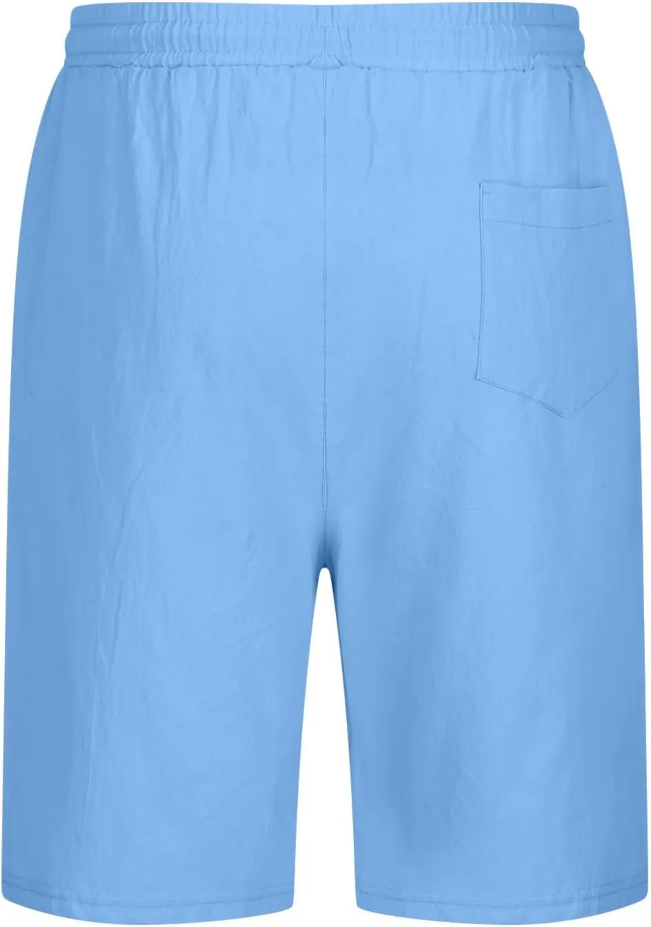 Men Linen Shorts Elastic Waist Drawstring Cotton Linen Shorts with Pockets Loose Fit Outdoor Summer Beach Shorts