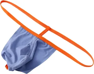 Men T Shaped Pants Leather Double Open Cut Underwear Color Matching Mesh Low Waisted High Waist Lightweight Exotic