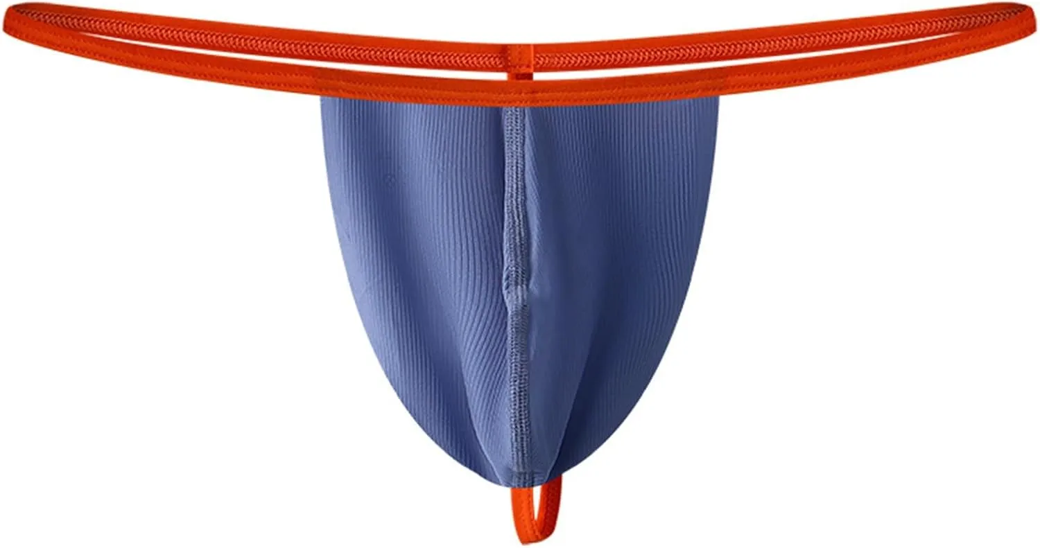 Men T Shaped Pants Leather Double Open Cut Underwear Color Matching Mesh Low Waisted High Waist Lightweight Exotic