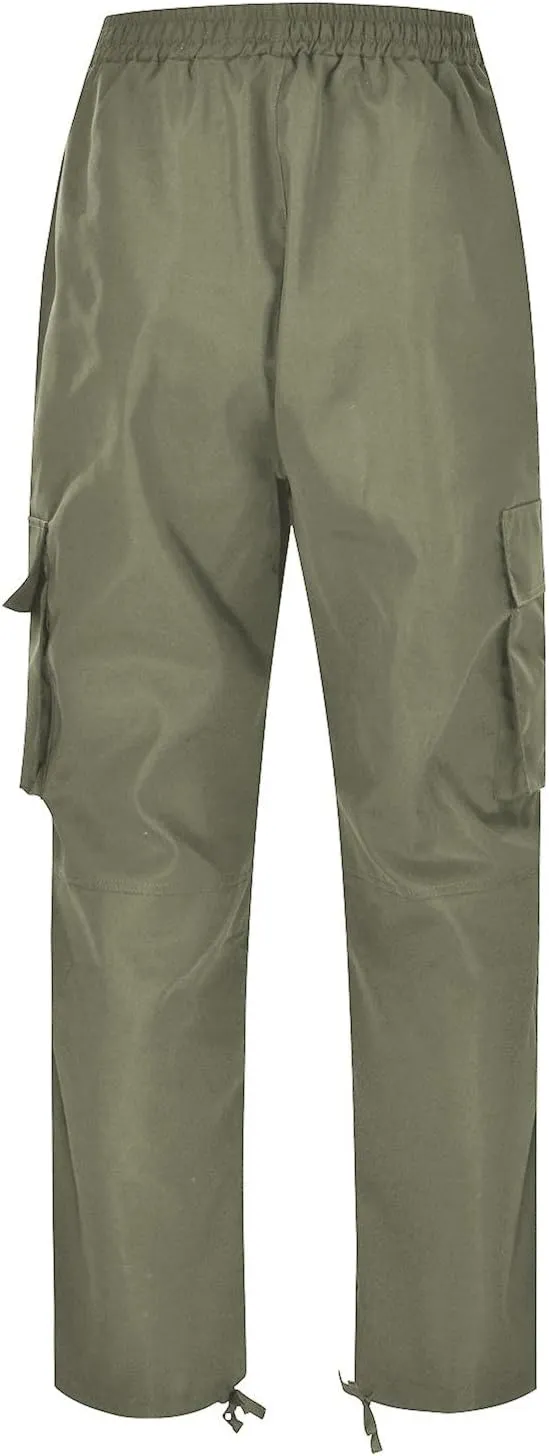 Mens Cargo Pants Classic Fit Pants, Cotton Work Pants, Casual Elastic Waist Solid Color Sports Sweatpants Multi Pcckets