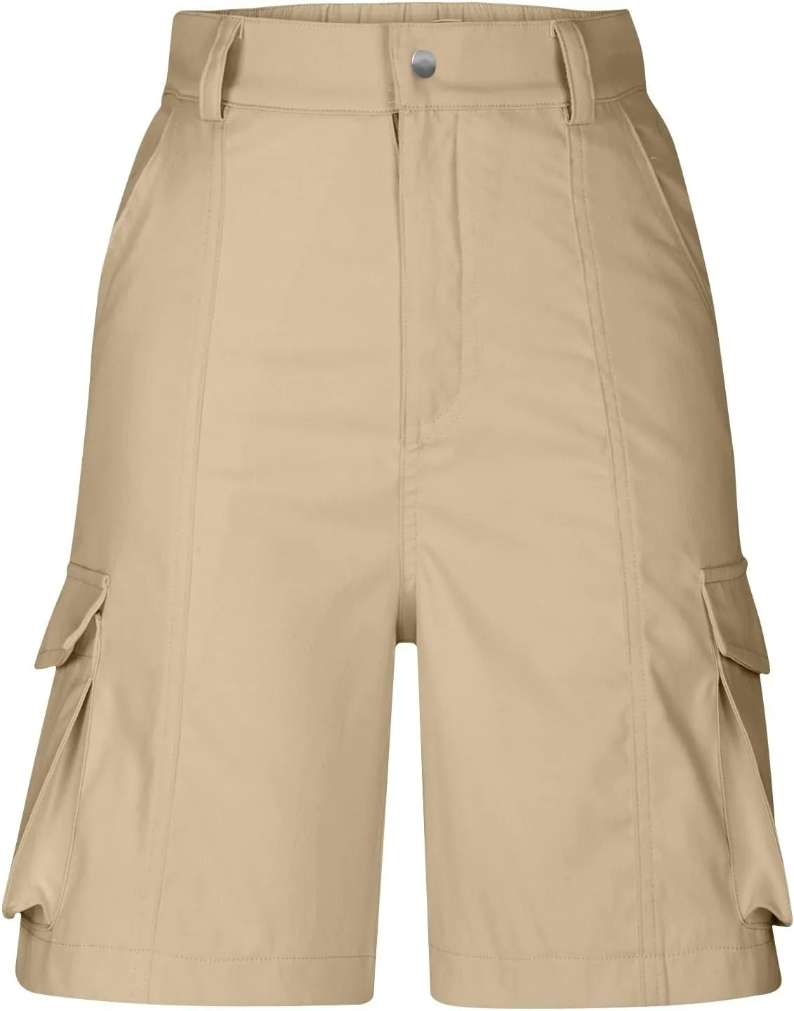 Mens Cargo Shorts Slim-Fit Elastic Waist Stretch Outdoor Work Shorts Casual Lightweight Multi Pockets Summer Shorts