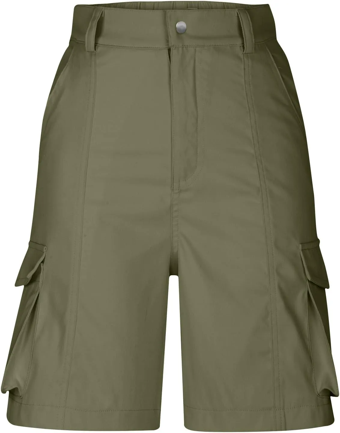 Mens Cargo Shorts Slim-Fit Elastic Waist Stretch Outdoor Work Shorts Casual Lightweight Multi Pockets Summer Shorts
