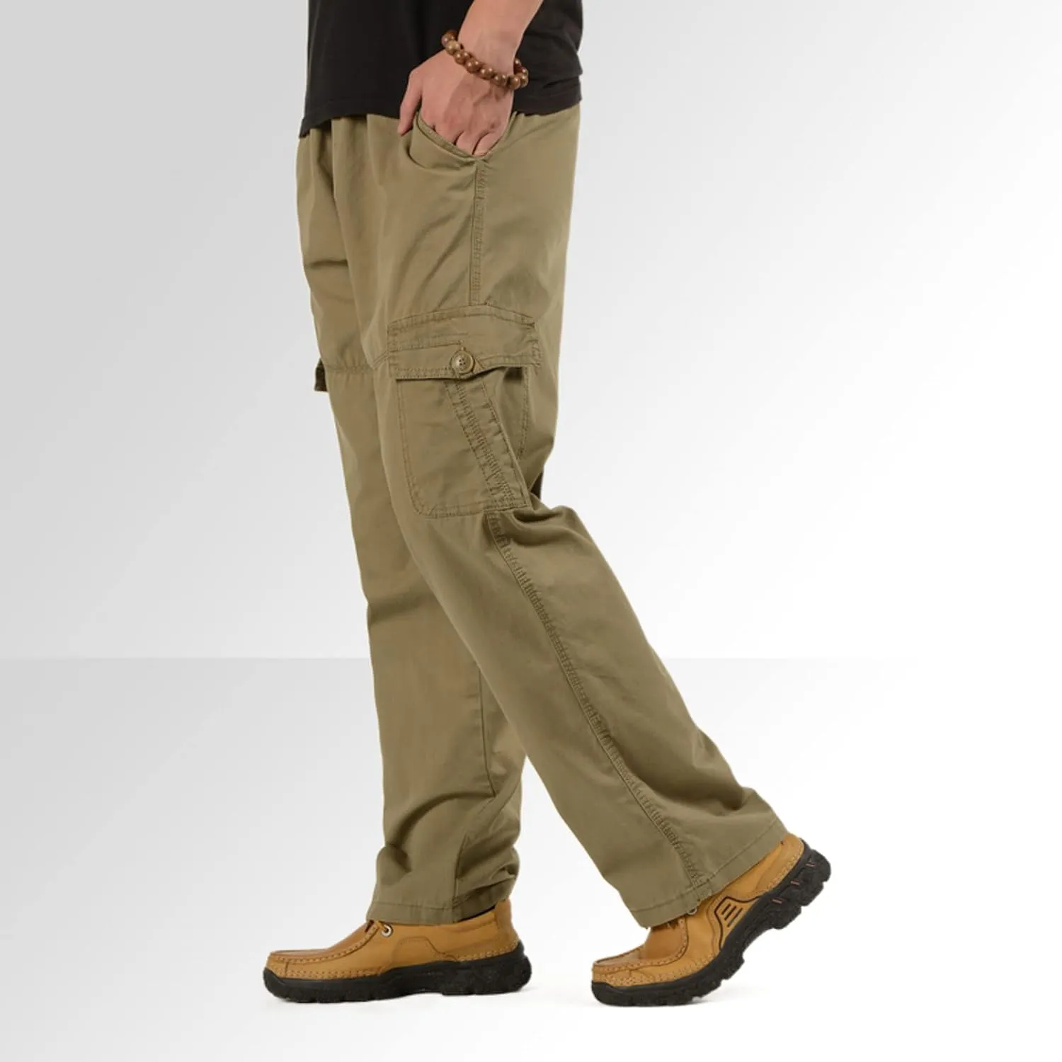 Men's Cargo Sweatpants Sweatpants for Men Men's Active Basic Jogger Fleece Joggers Pants Men Outdoor Pocket Drawstring