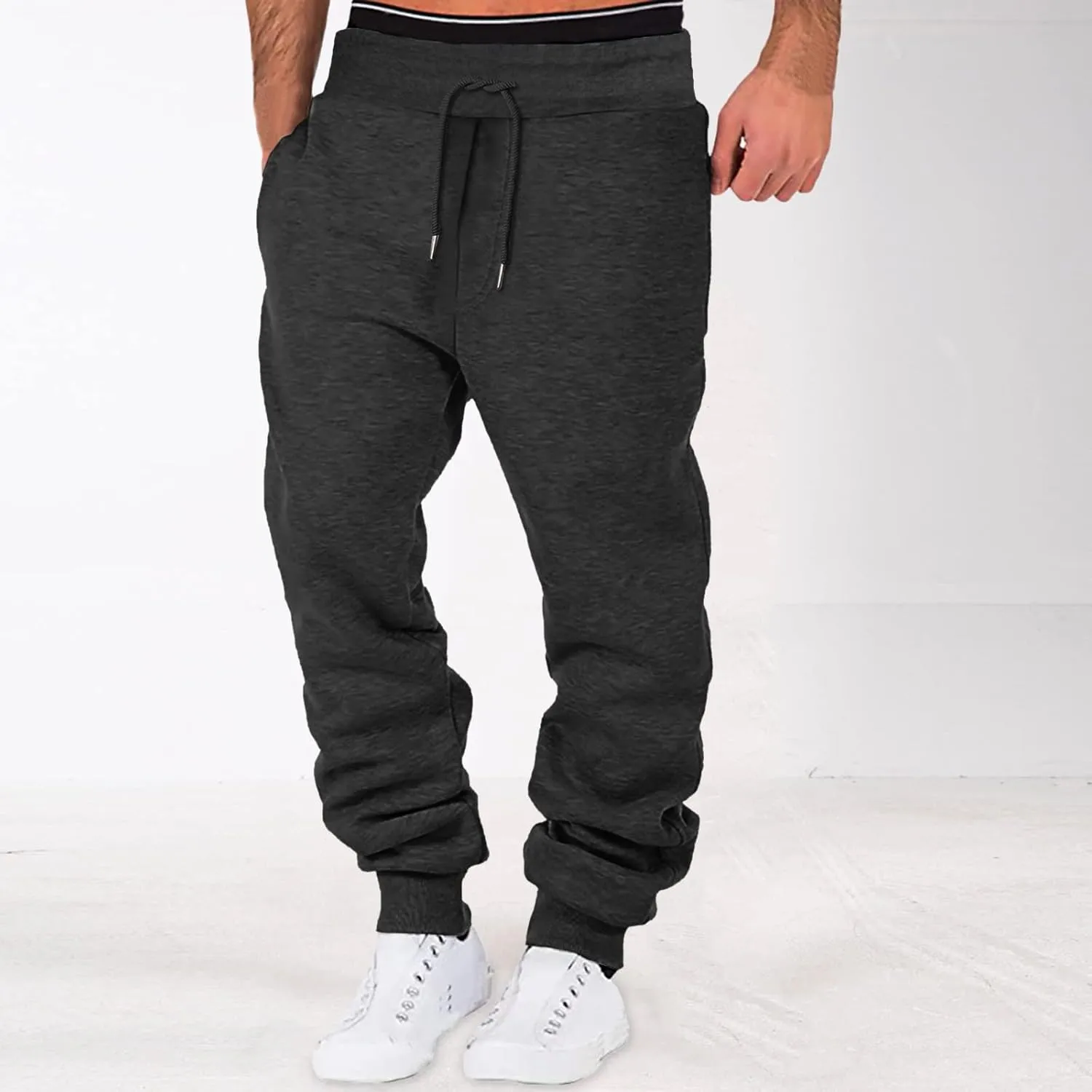 Men's Cargo Sweatpants with Pockets Men Sweatpants Men's Basic Active Fleece Jogger Pants Regular and Big & Tall Sizes