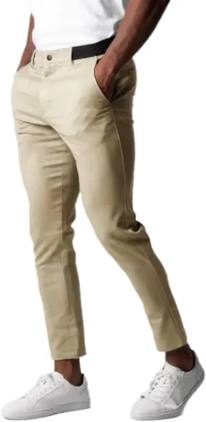 Men's Casual Slim Fit Pants Stretch Fashion Chinos cotton Pant Skinny Leg Tapered Slacks Pants