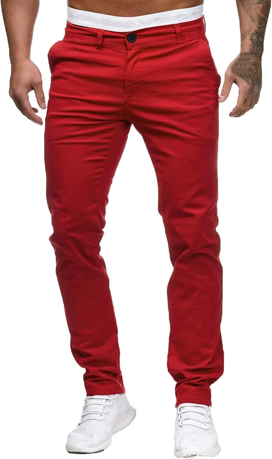 Men's Classic-Fit Wrinkle-Resistant Flat-Front Chino Pant (Available in Big & Tall) Slim-Fit Casual with Pockets