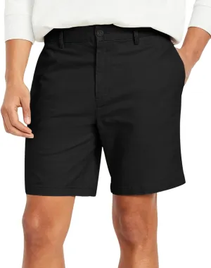 Men's Cotton Chino Shorts Elastic Waist Straight Fit Casual Shorts Slim Lightweight Summer Shorts Plus Size