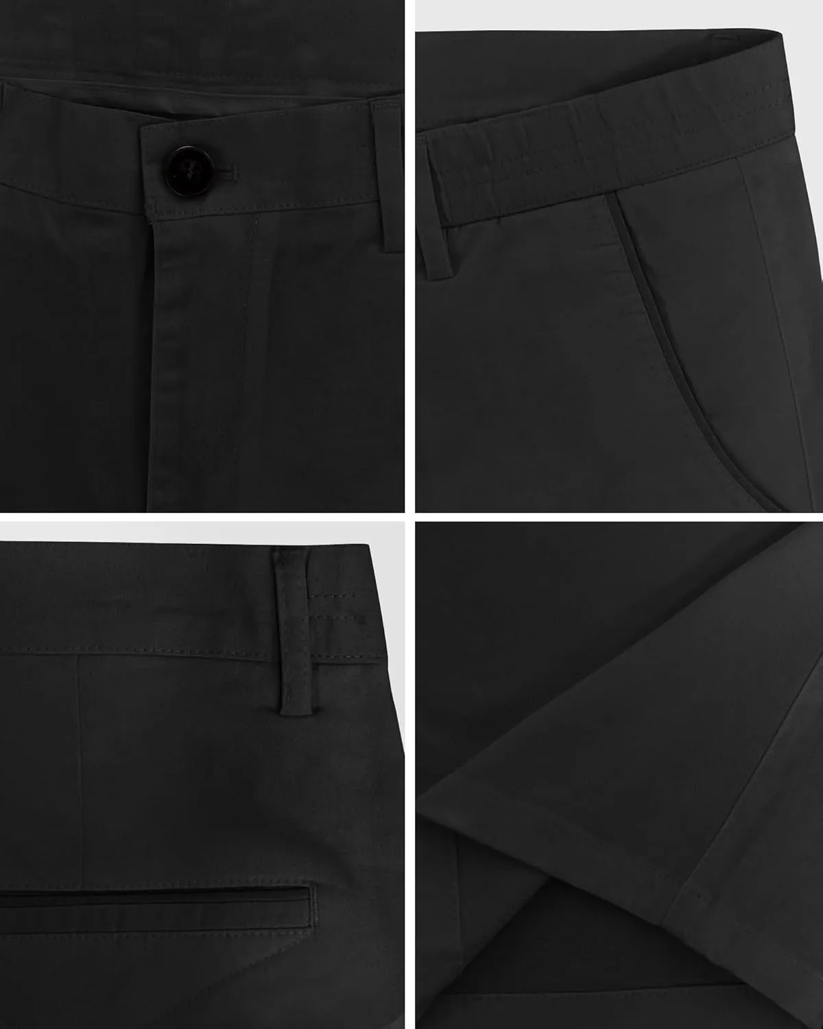 Men's Cotton Chino Shorts Elastic Waist Straight Fit Casual Shorts Slim Lightweight Summer Shorts Plus Size