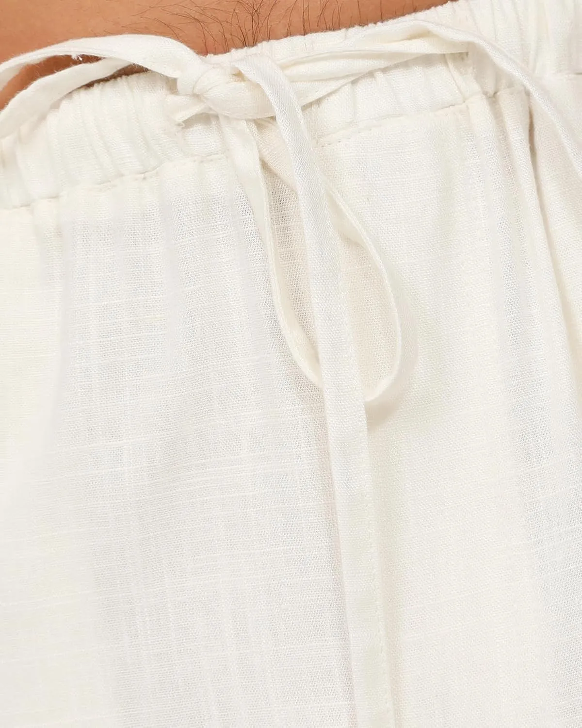 Men's Drawstring Loose Linen Beach Pants Lightweight Elastic Waist Yoga Lounge Cotton Trousers Pajamas