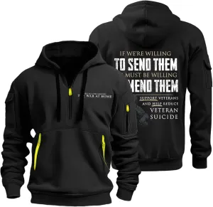 Mens Hoodie 1/4 Zip Comfort Slim Fit Gym Drawstring Mens Sweatshirt Vintage Military Hoodie with Pockets