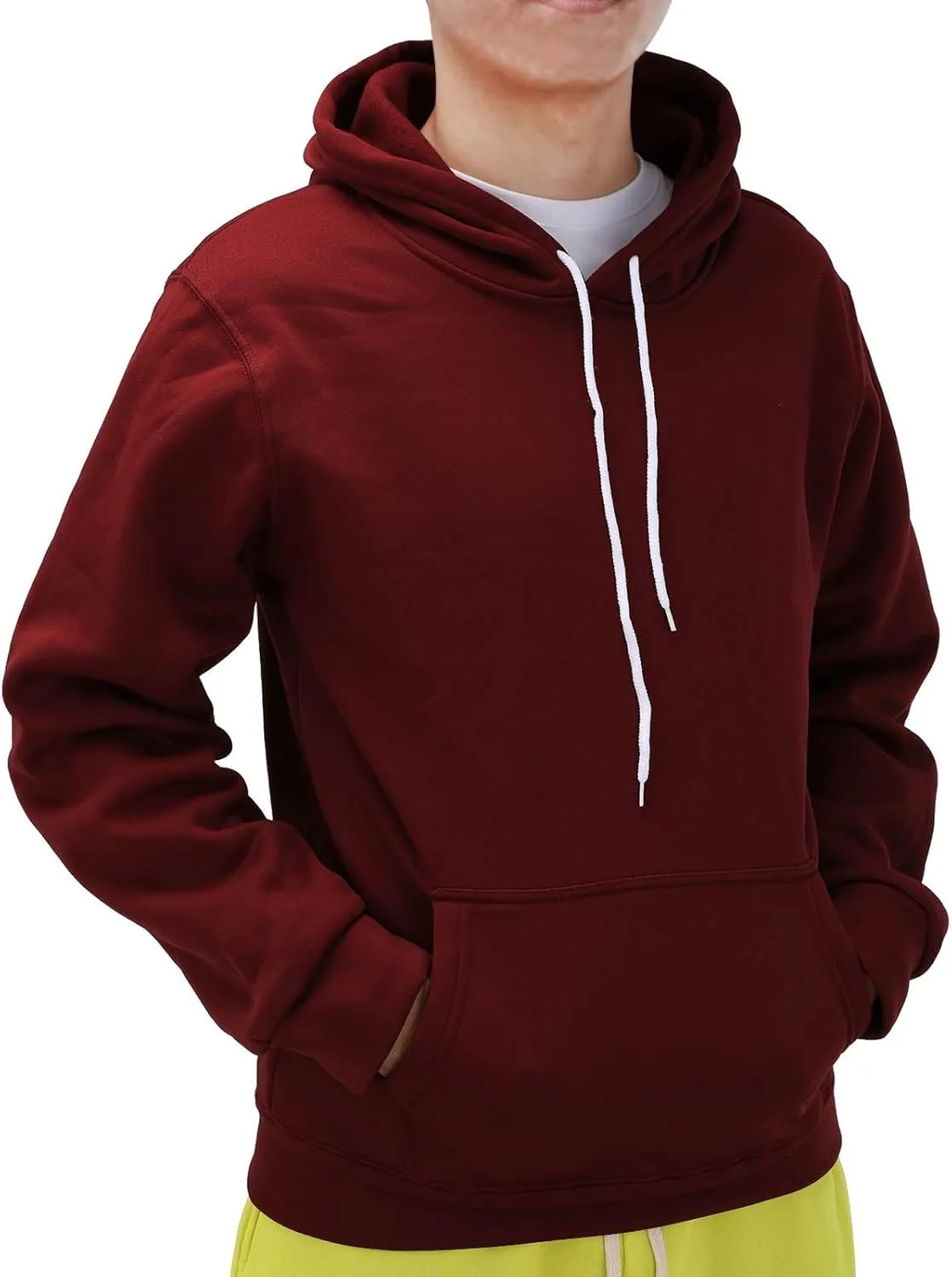 Mens Hoodie Midweight Fleece Sweatshirt Pullover Hooded Sweatshirts Long Sleeve Sweatshirt Sports Hooded Athletic Hoodies