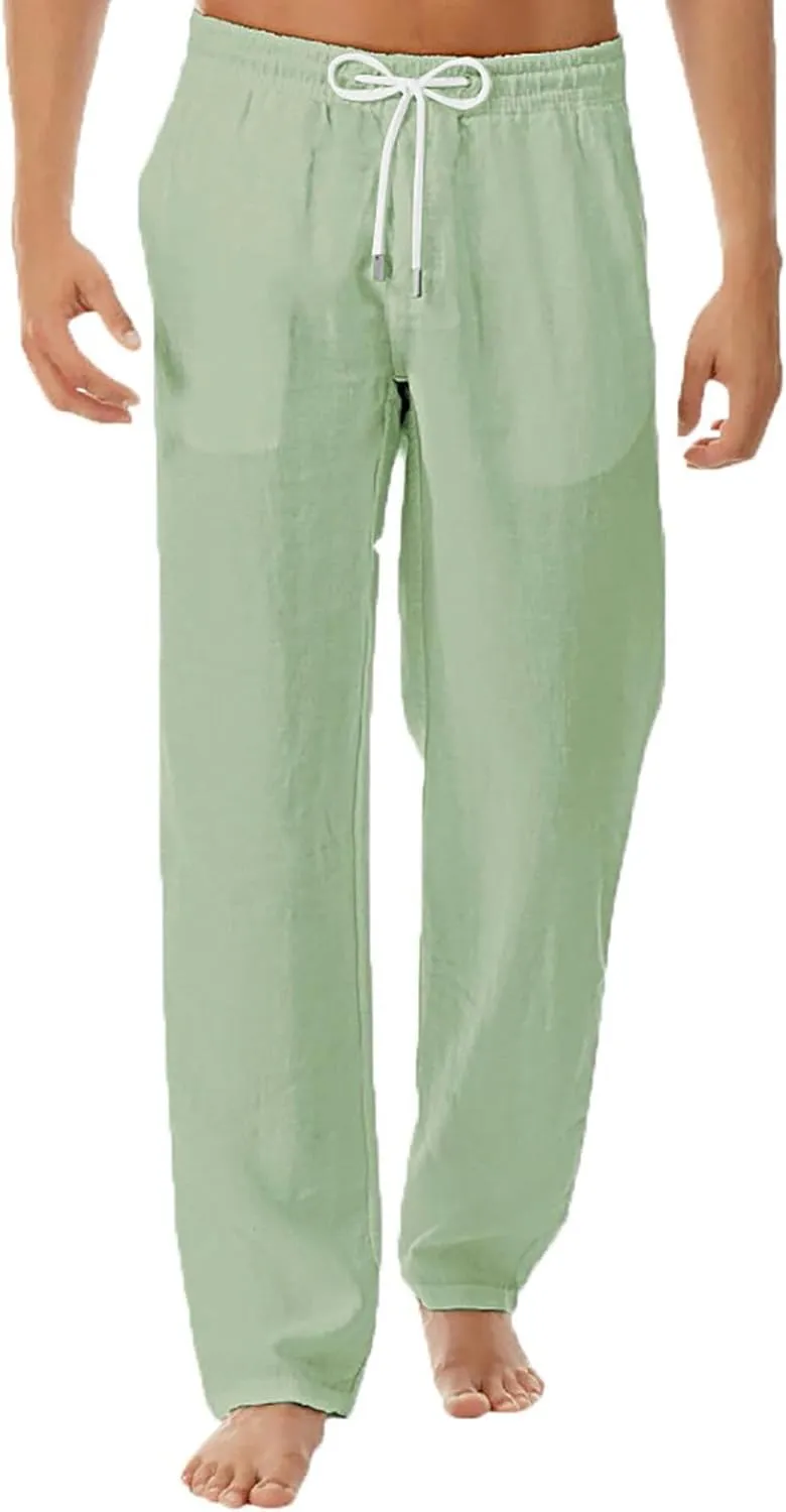 Mens Plaid Pajamas Pants Drawstring Pull On Bottoms Lightweight Casual Jogger Sweatpants with Pockets Tapered Slacks